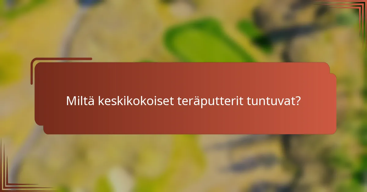 Miltä keskikokoiset teräputterit tuntuvat?