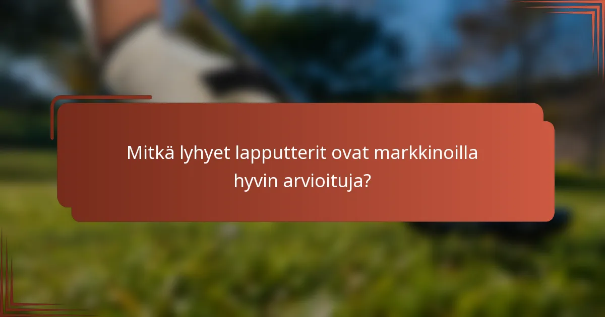 Mitkä lyhyet lapputterit ovat markkinoilla hyvin arvioituja?